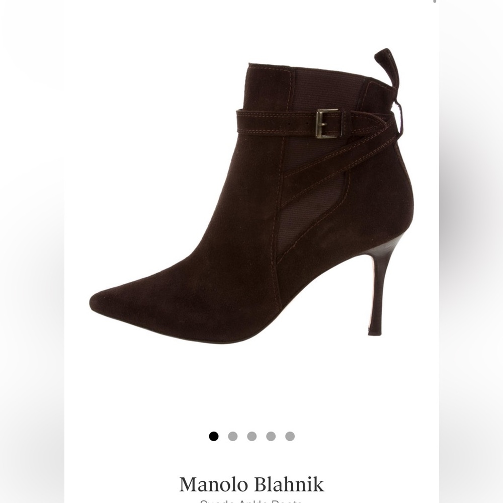 Manolo Blahnik chocolate brown suede boots